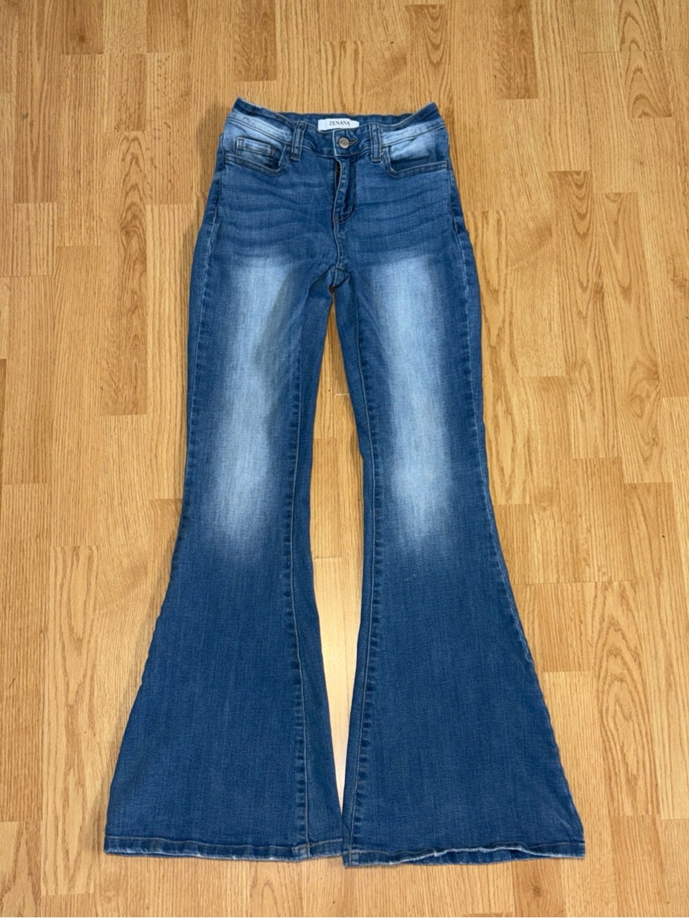 Zenana Outfitters Blue High-Rise Flare Jeans